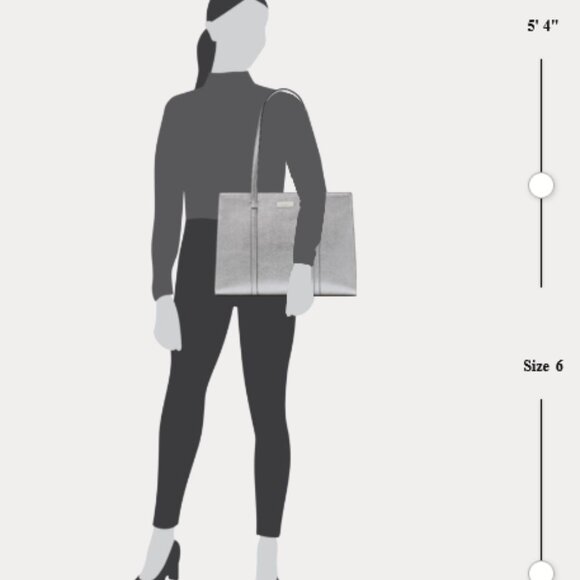 Kate Spade Kenzie Metallic Large Tote Shoulder Bag Lunar Light Limited Edition - Picture 7 of 7